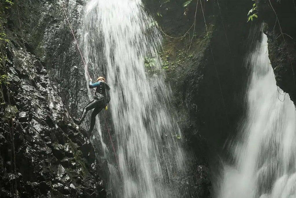 Kerenkali Canyoning, Gitgit: 20-Metre Waterfall Rappels & Rock Slides in North Bali