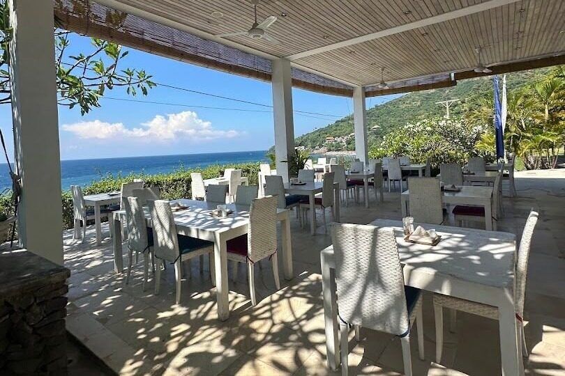 Sails Restaurant Amed: Dinner on the Lean Headland Terrace with East Bali Sea Views