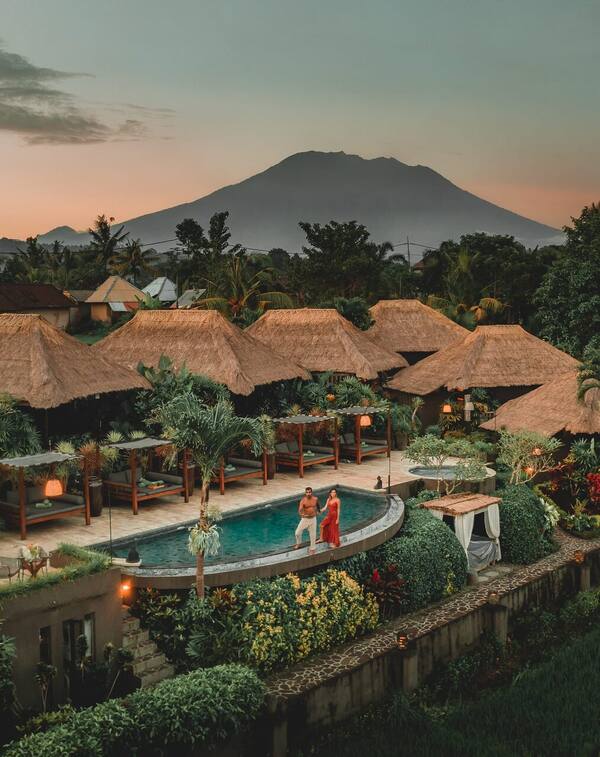Samanvaya Sidemen: Resor Butik dengan Kolam Infinity Menghadap Sawah Terasering dan Gunung Agung